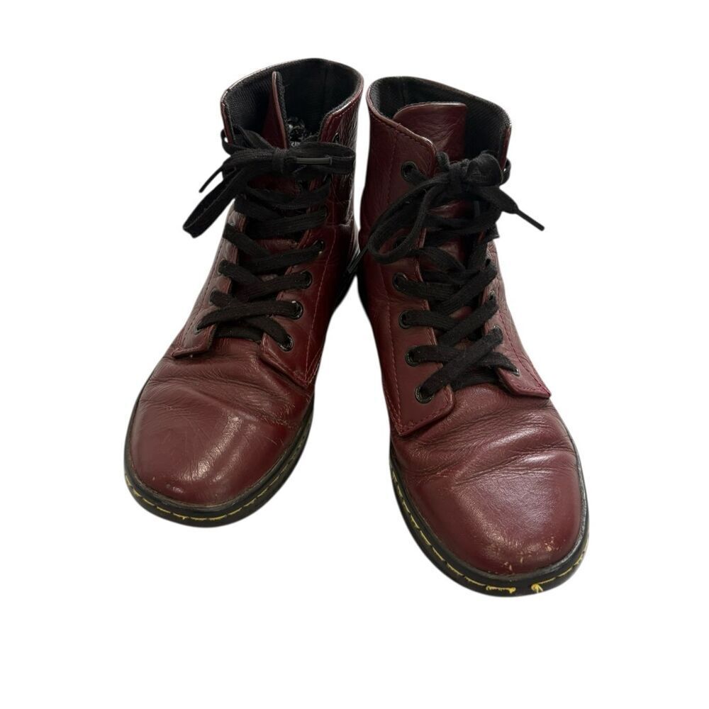 Dr. Martens Leyton Boots Women 7 Oxblood Leather